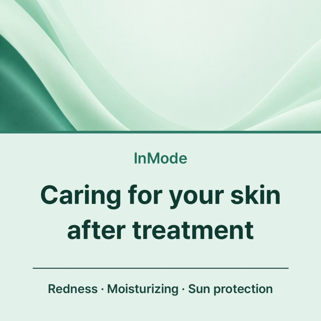 Cover card: caring for skin after InMode